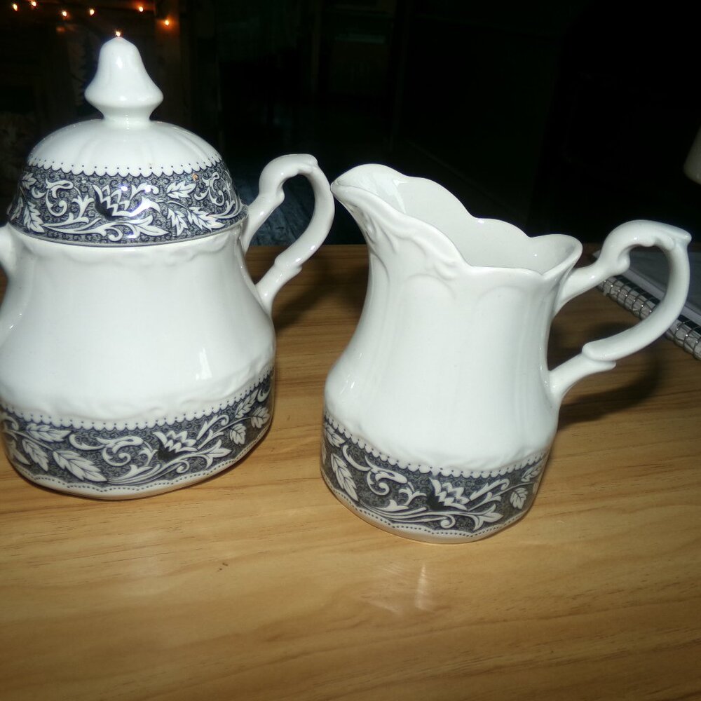 vintage ironstone creamer &  sugar set.  by Meakin